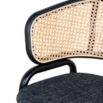 Set of 2 - Florine Fabric Dining Chair - Dark Grey with Rattan Back Dining Chair Swady-Core