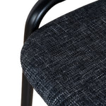 Set of 2 - Florine Fabric Dining Chair - Dark Grey with Rattan Back Dining Chair Swady-Core