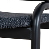 Set of 2 - Florine Fabric Dining Chair - Dark Grey with Rattan Back Dining Chair Swady-Core