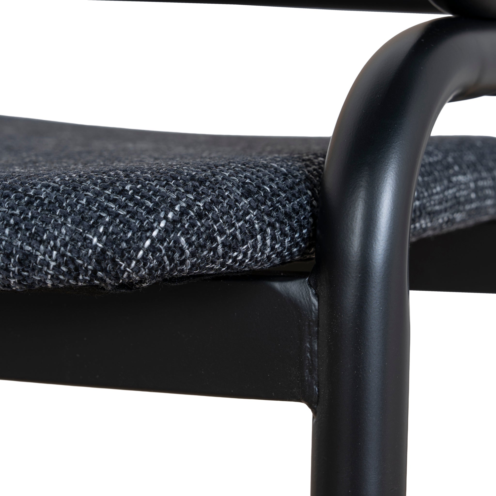 Set of 2 - Florine Fabric Dining Chair - Dark Grey with Rattan Back Dining Chair Swady-Core