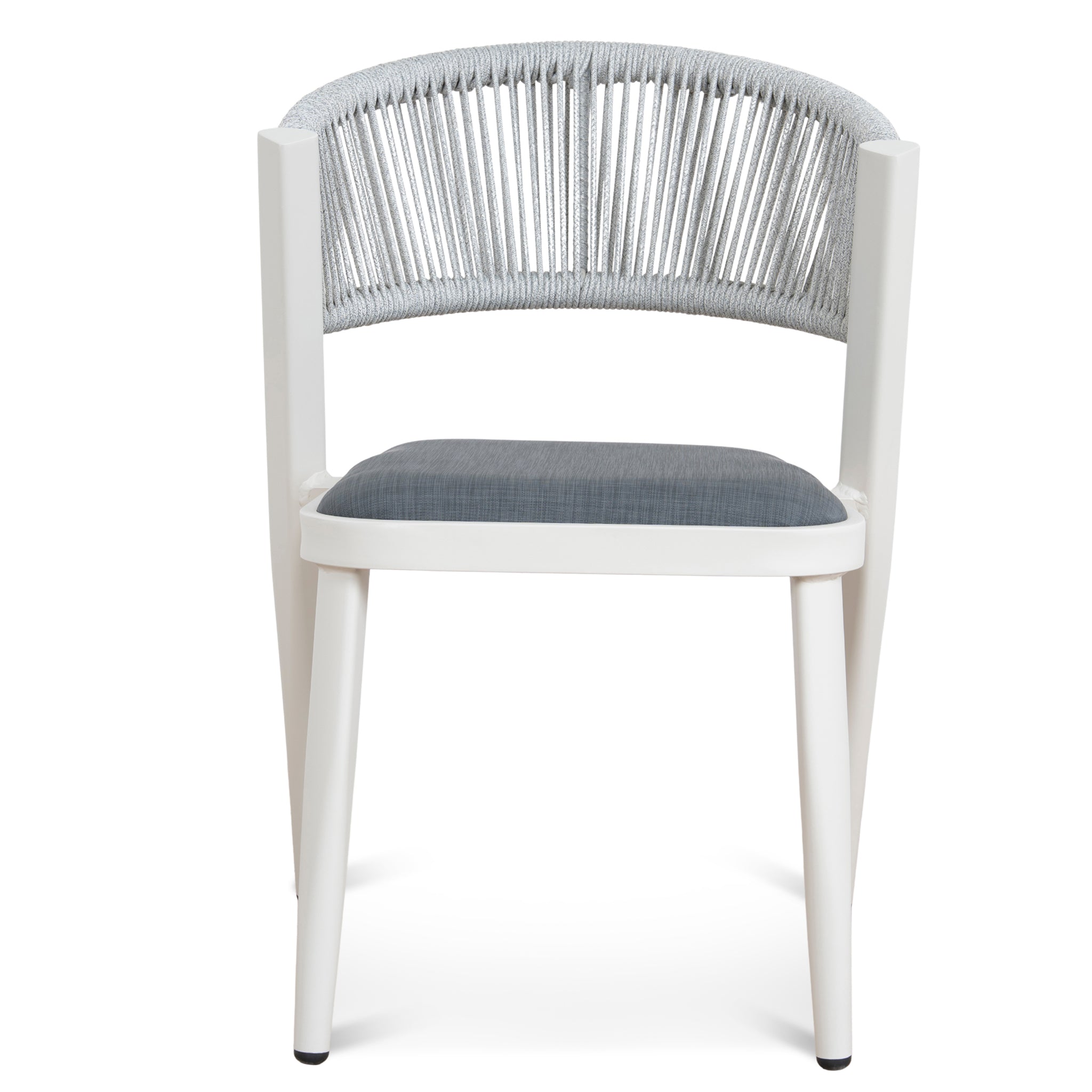 Set of 2 - Marzella Sand White Outdoor Dining Chair - Grey Outdoor Chair Industra-Core