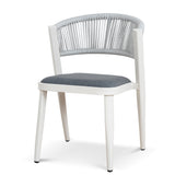 Set of 2 - Marzella Sand White Outdoor Dining Chair - Grey Outdoor Chair Industra-Core