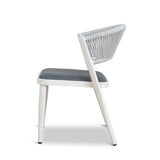 Set of 2 - Marzella Sand White Outdoor Dining Chair - Grey Outdoor Chair Industra-Core