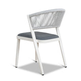 Set of 2 - Marzella Sand White Outdoor Dining Chair - Grey Outdoor Chair Industra-Core