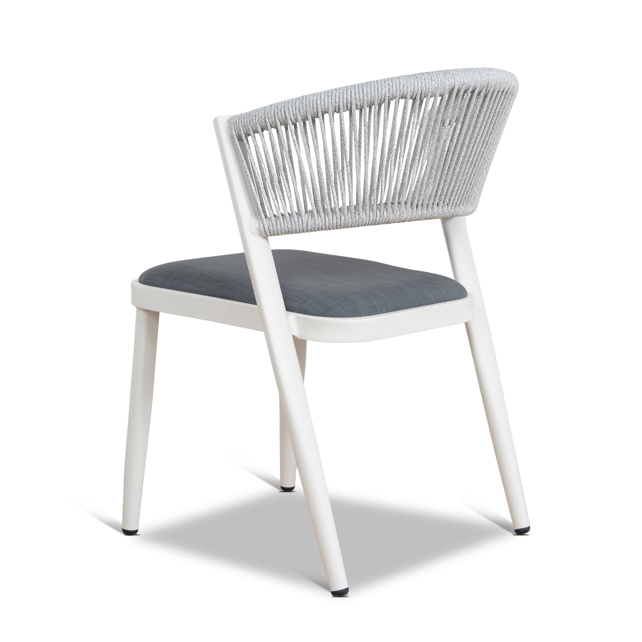 Set of 2 - Marzella Sand White Outdoor Dining Chair - Grey Outdoor Chair Industra-Core