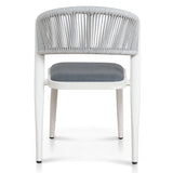 Set of 2 - Marzella Sand White Outdoor Dining Chair - Grey Outdoor Chair Industra-Core