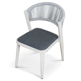 Set of 2 - Marzella Sand White Outdoor Dining Chair - Grey Outdoor Chair Industra-Core