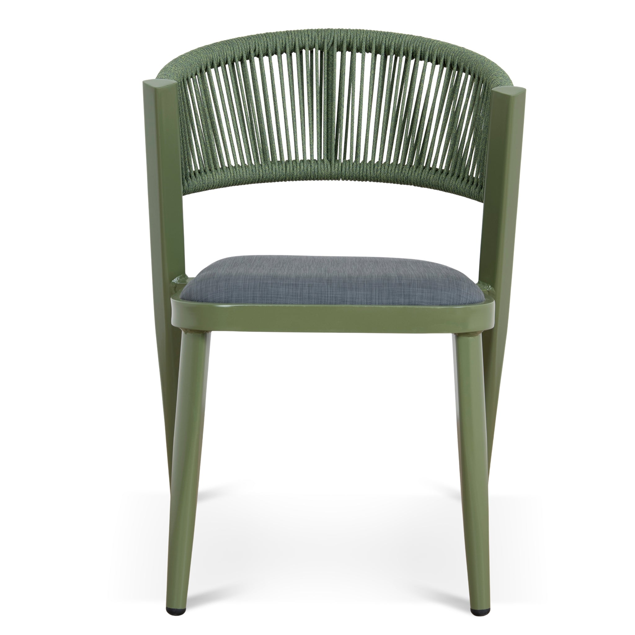 Set of 2 - Marzella Army Green Outdoor Dining Chair - Grey Outdoor Chair Industra-Core