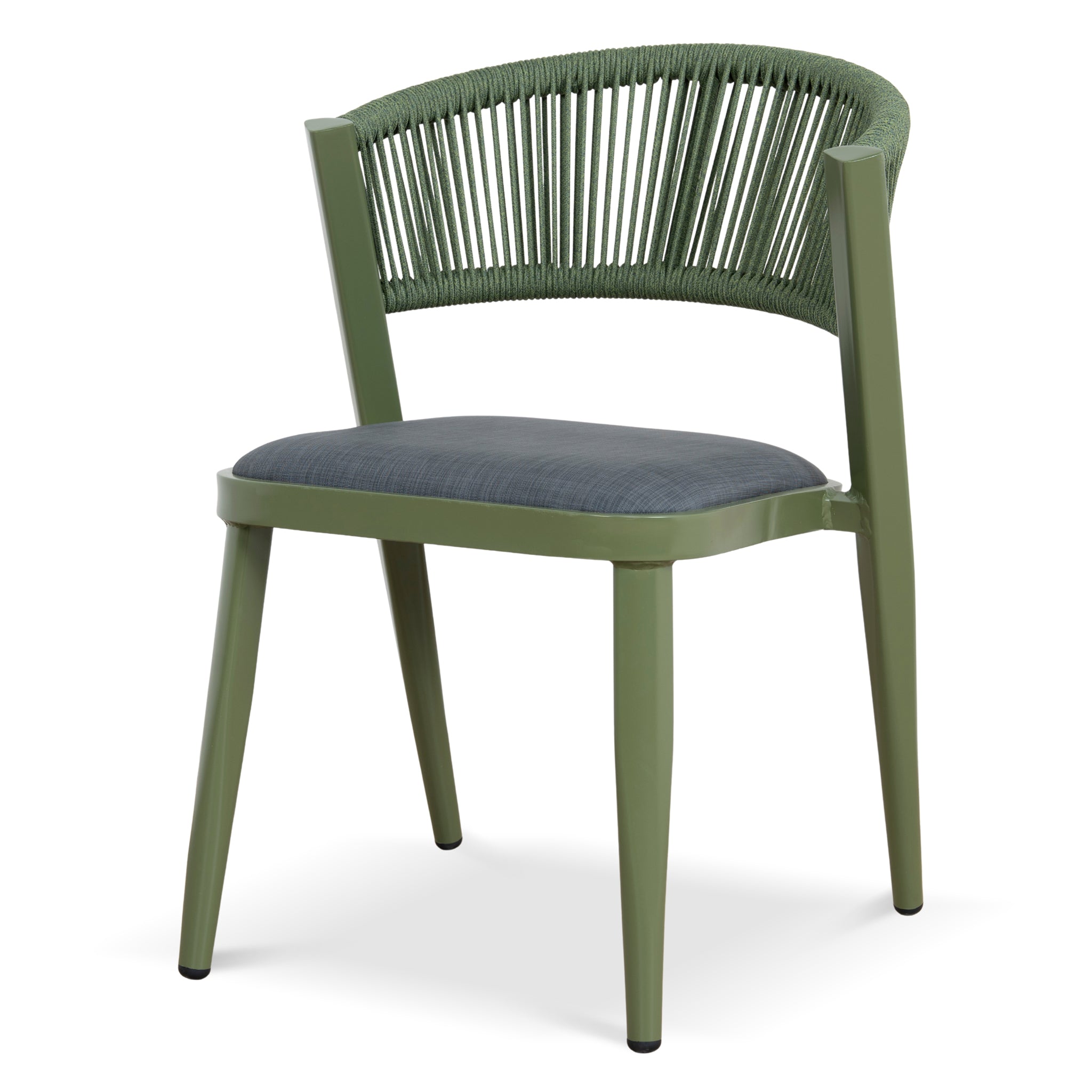 Set of 2 - Marzella Army Green Outdoor Dining Chair - Grey Outdoor Chair Industra-Core