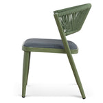 Set of 2 - Marzella Army Green Outdoor Dining Chair - Grey Outdoor Chair Industra-Core