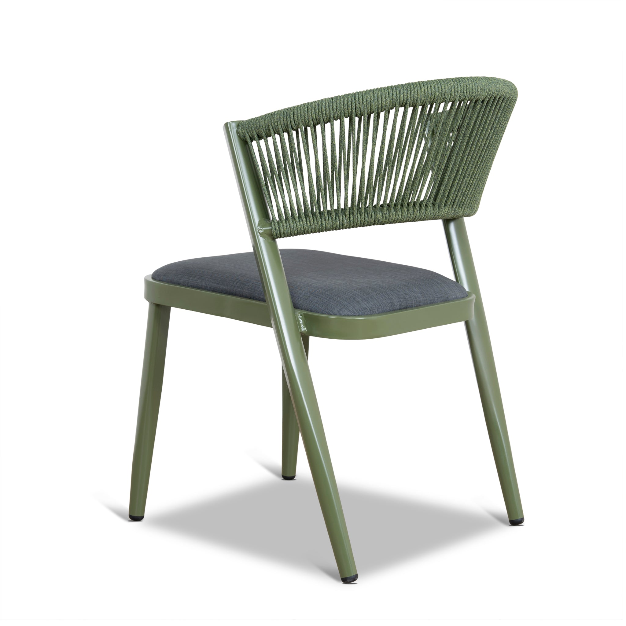 Set of 2 - Marzella Army Green Outdoor Dining Chair - Grey Outdoor Chair Industra-Core
