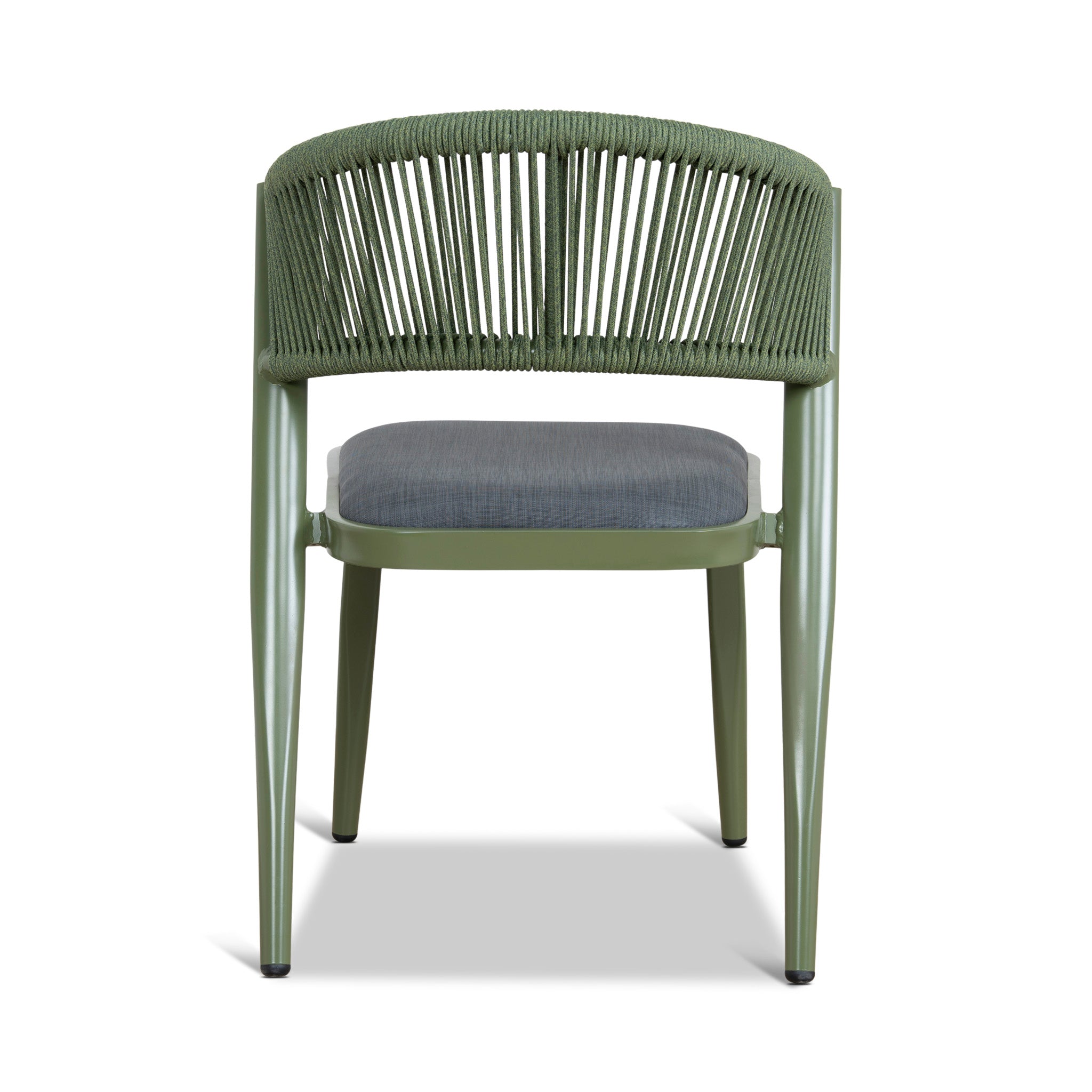 Set of 2 - Marzella Army Green Outdoor Dining Chair - Grey Outdoor Chair Industra-Core