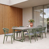 Set of 2 - Marzella Army Green Outdoor Dining Chair - Grey Outdoor Chair Industra-Core