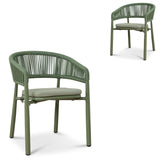 Set of 2 - Gonzalo Outdoor Dining Chair - Army Green Outdoor Chair Industra-Core