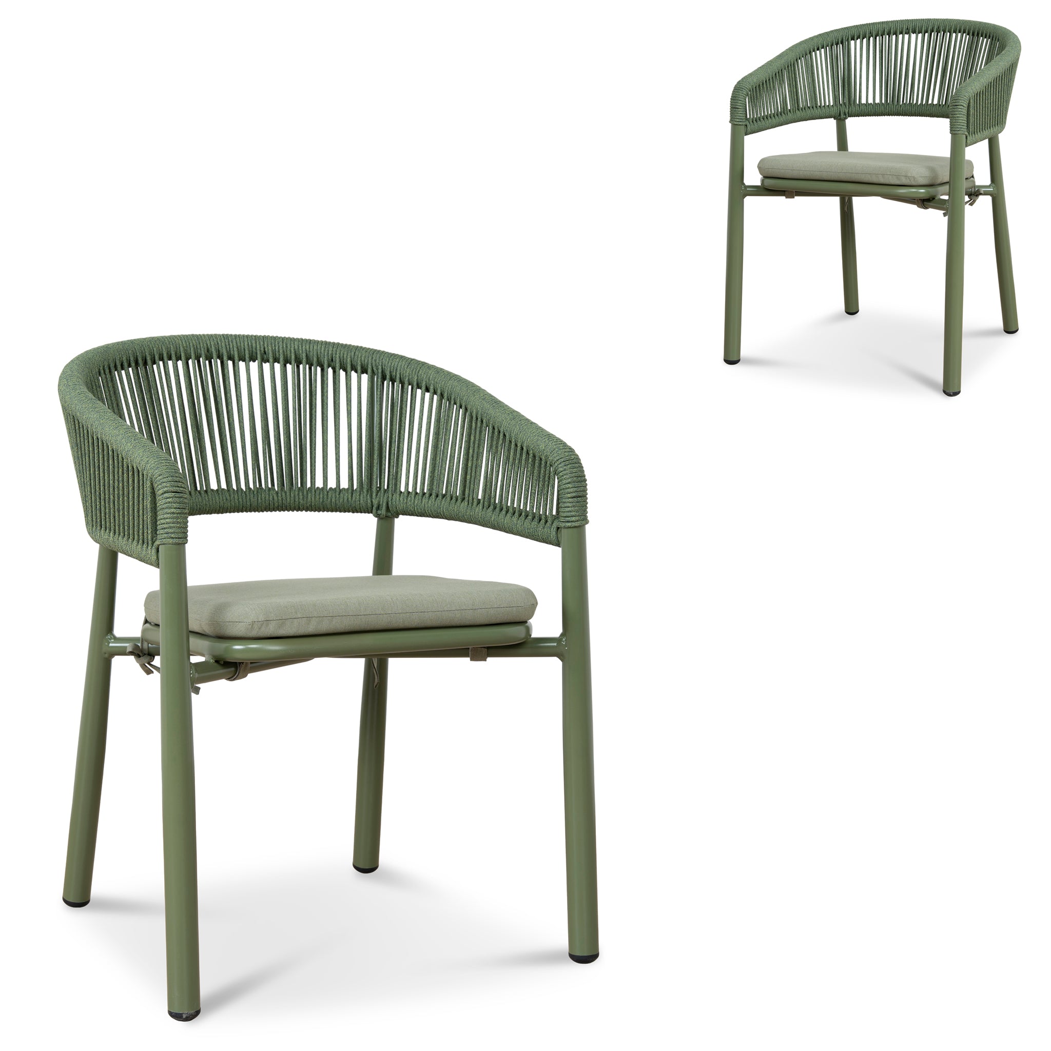 Set of 2 - Gonzalo Outdoor Dining Chair - Army Green Outdoor Chair Industra-Core