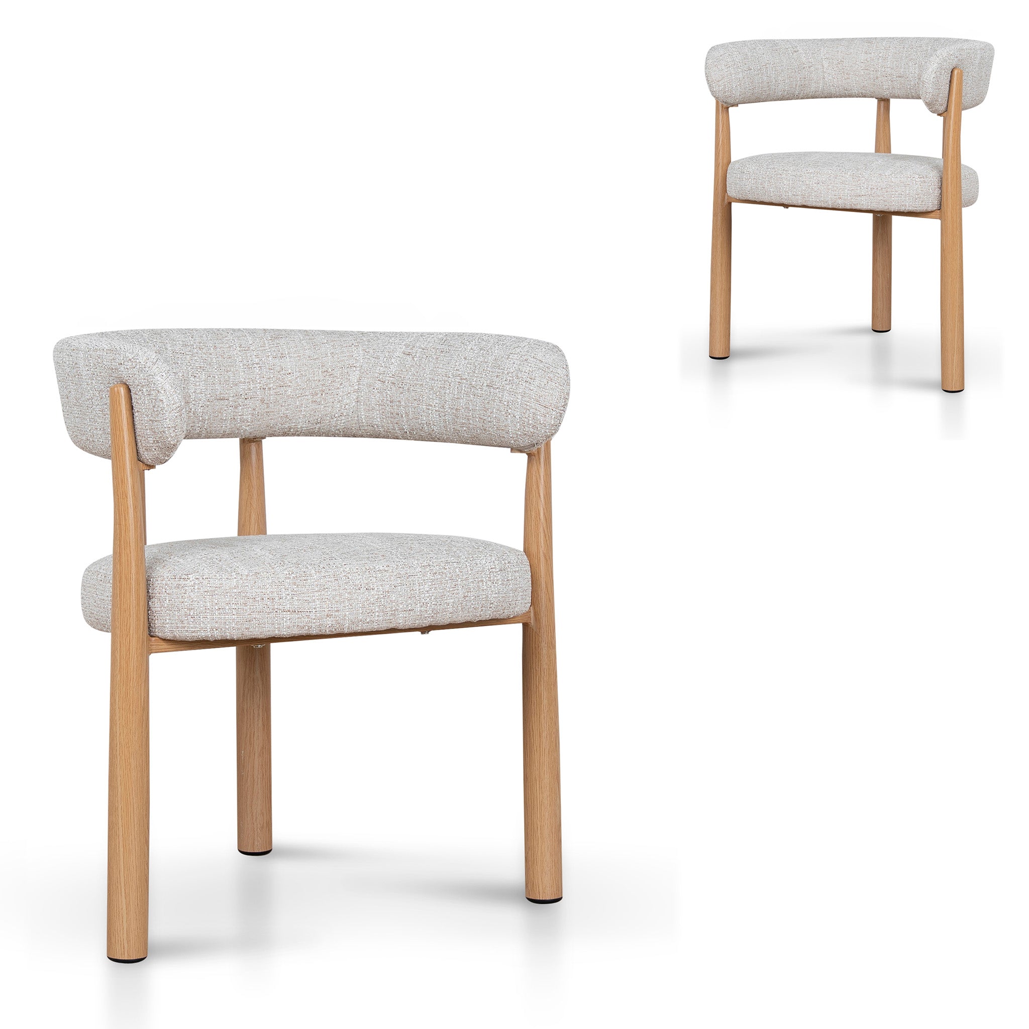 Set of 2 - Delvaux Natural Dining Chair - Kalunfu Beige Dining Chair Cino-Core
