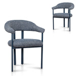 Set of 2 - Norrin Blue Sand Dining Chair - Prussian Blue Dining Chair Cino-Core