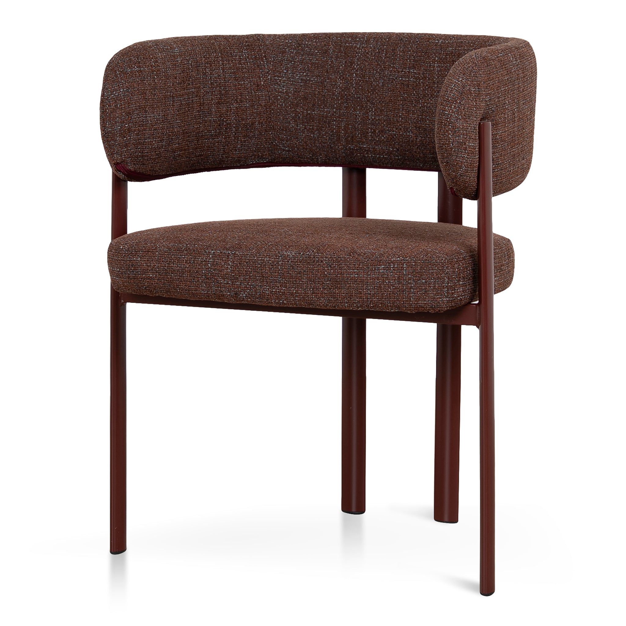 Set of 2 - Elvika Dark Red Dining Chair - Moss Brown Dining Chair Cino-Core