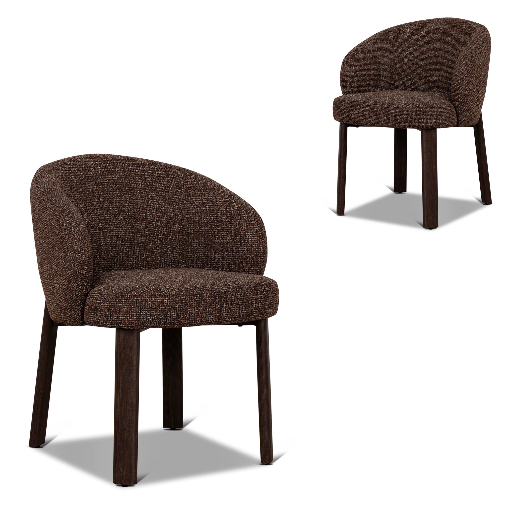 Set of 2 - Elverum Walnut Dining Chair - Verona Cinnamon Weave Dining Chair Cino-Core