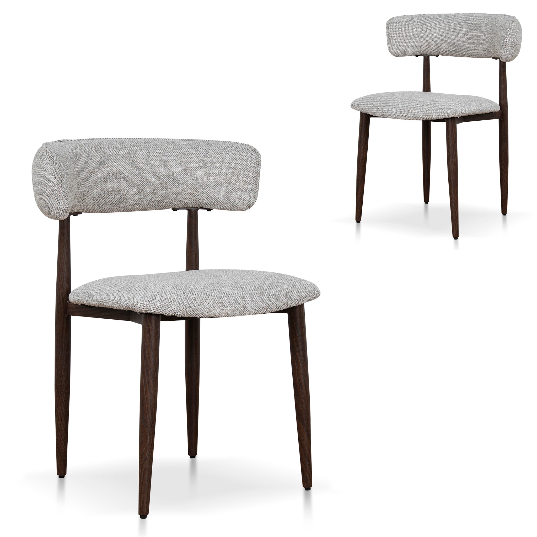 Set of 2 - Dirvyn Walnut Dining Chair - Clay Beige Dining Chair Cino-Core