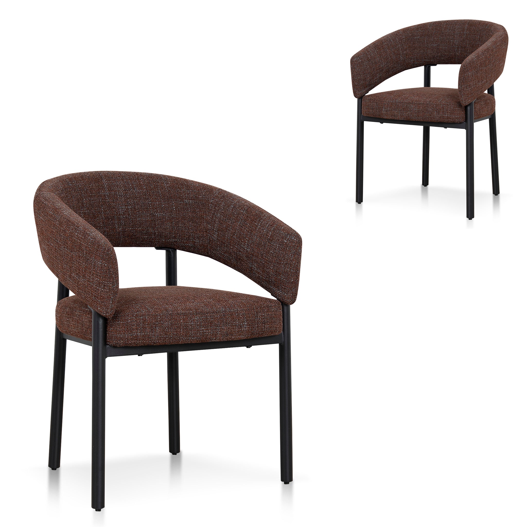 Set of 2 - Calyxo Black Dining Chair - Moss Brown Dining Chair Cino-Core