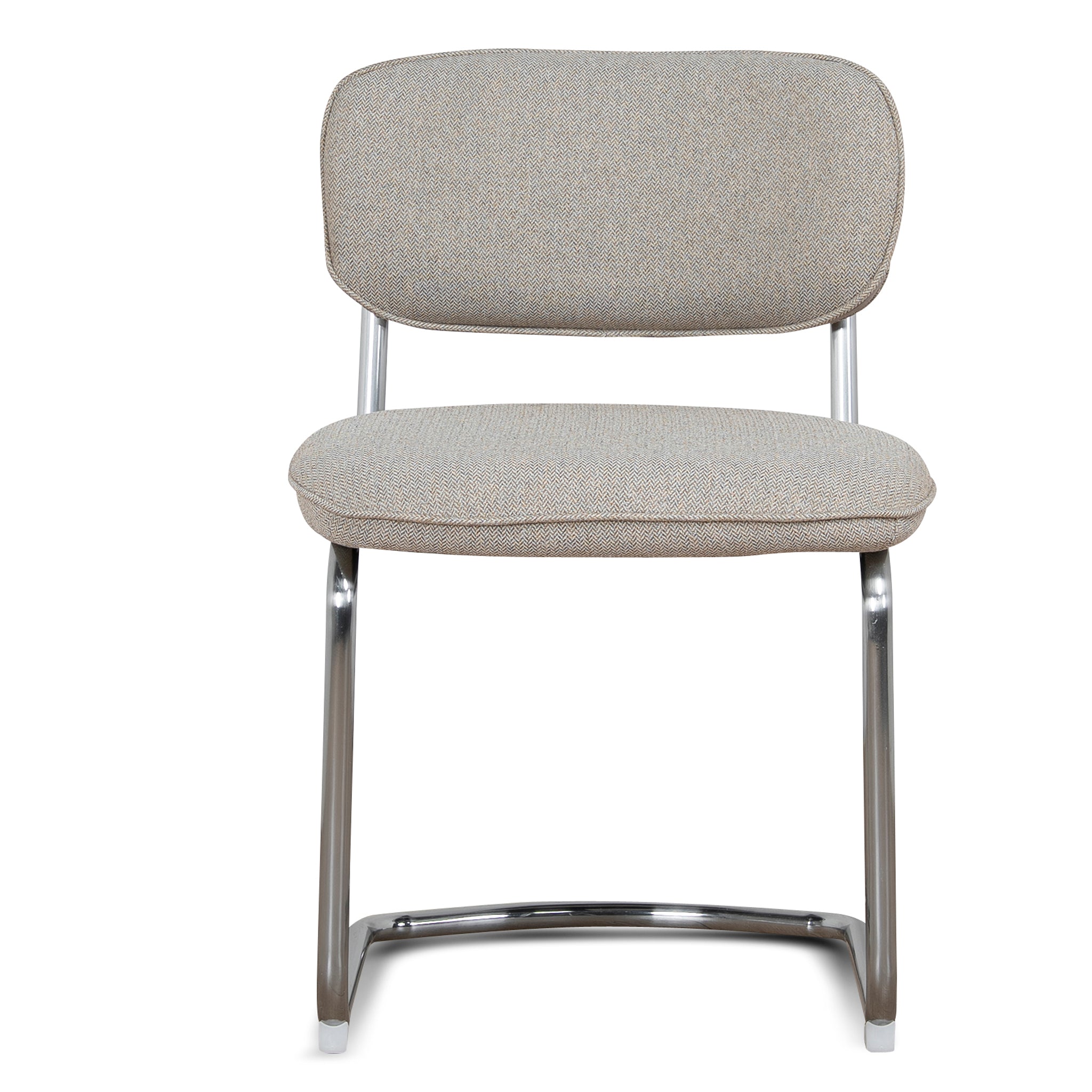 Set of 2 - Orynthe Chrome Dining Chair - Henry Beige Dining Chair Cino-Core