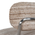 Set of 2 - Orynthe Chrome Dining Chair - Coconut Stripe Dining Chair Cino-Core