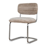 Set of 2 - Orynthe Chrome Dining Chair - Coconut Stripe Dining Chair Cino-Core