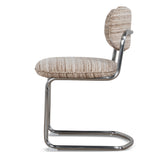 Set of 2 - Orynthe Chrome Dining Chair - Coconut Stripe Dining Chair Cino-Core