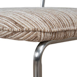 Set of 2 - Orynthe Chrome Dining Chair - Coconut Stripe Dining Chair Cino-Core