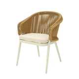 Veloria Rattan Outdoor Dining Chair - Beige Cushion Outdoor Chair Kito-Core