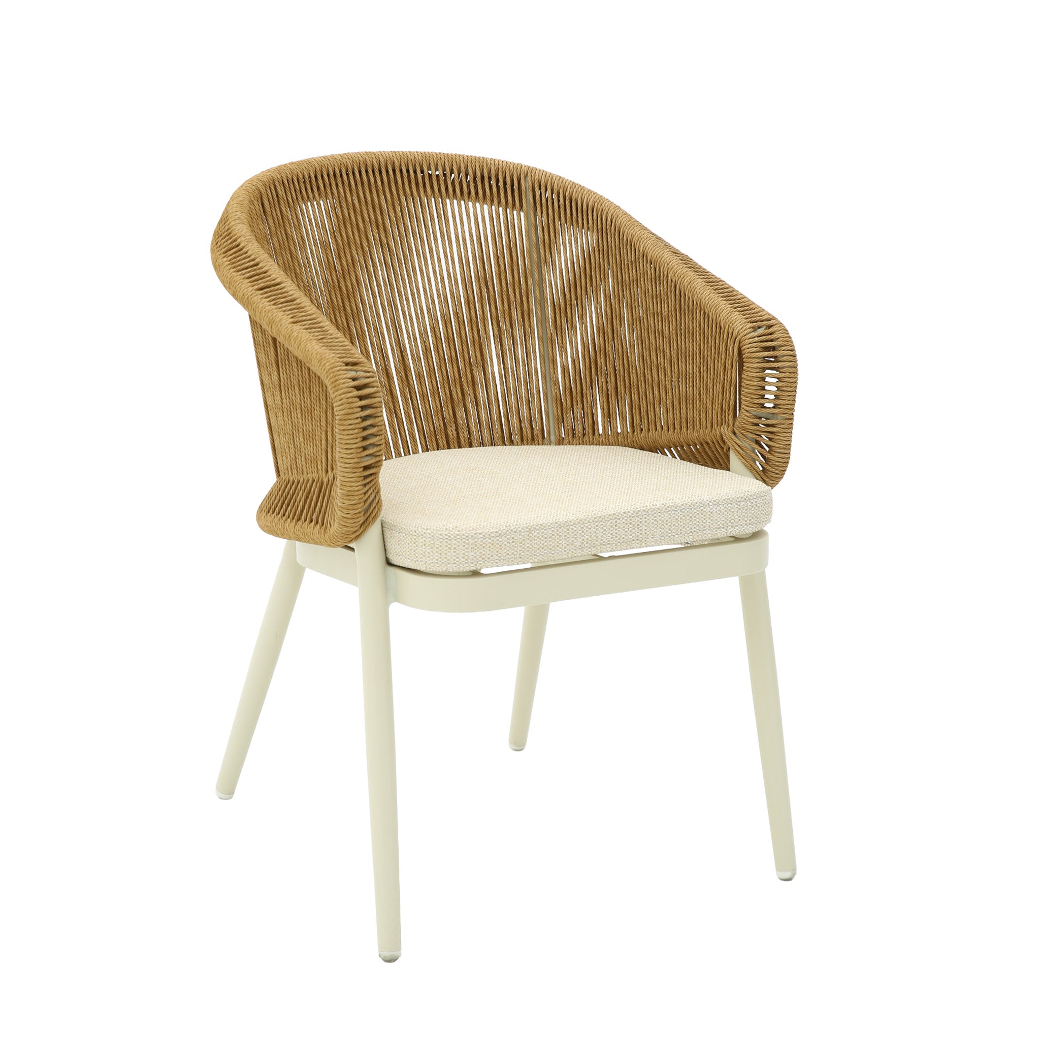 Veloria Rattan Outdoor Dining Chair - Beige Cushion Outdoor Chair Kito-Core