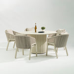 Set of 2 - Tivaro Grey Rattan Outdoor Dining Chair - Grey Cushion Outdoor Chair Kito-Core