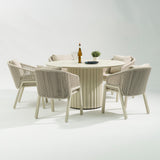 Set of 2 - Tivaro Grey Rattan Outdoor Dining Chair - Grey Cushion Outdoor Chair Kito-Core