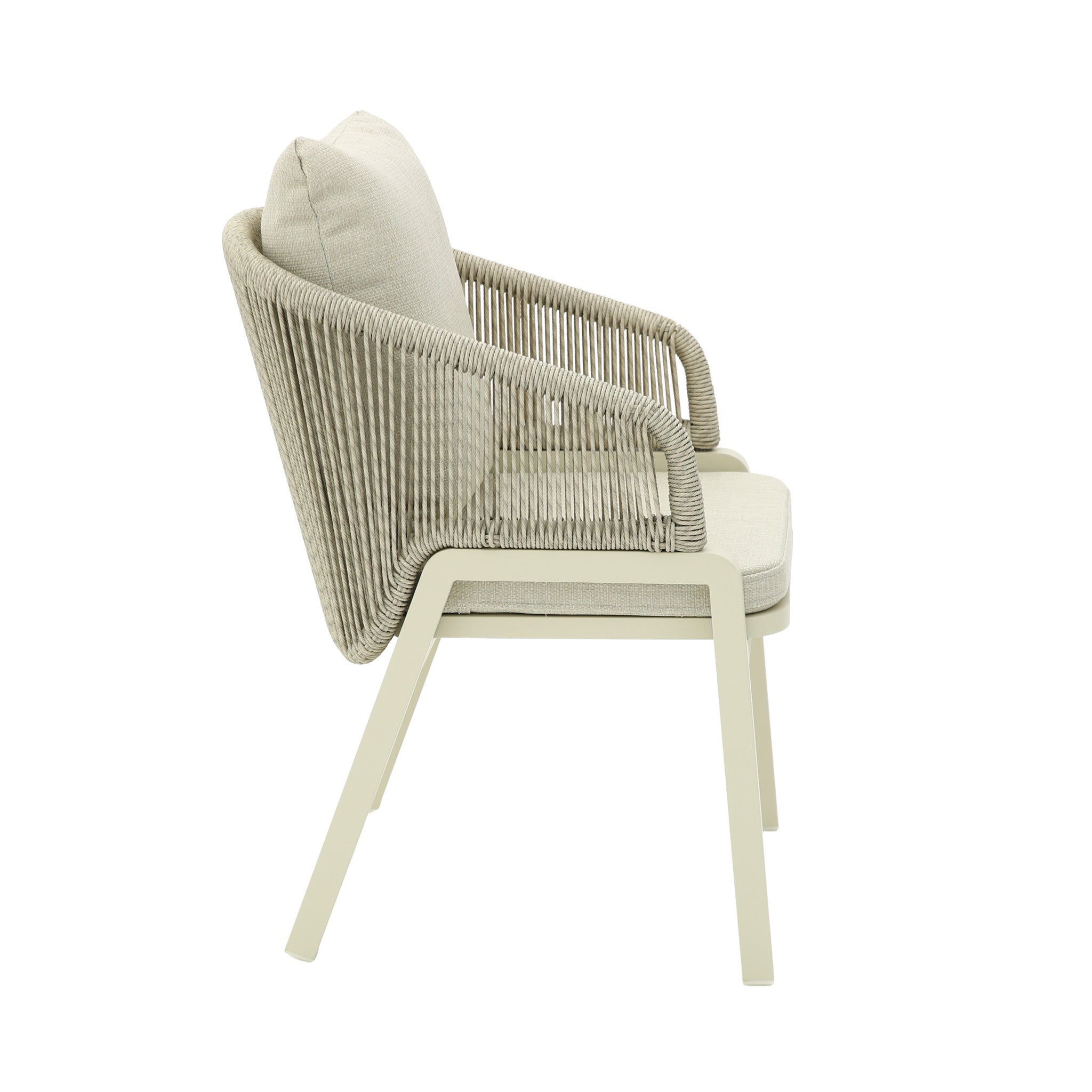Set of 2 - Tivaro Grey Rattan Outdoor Dining Chair - Grey Cushion Outdoor Chair Kito-Core