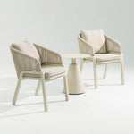 Set of 2 - Tivaro Grey Rattan Outdoor Dining Chair - Grey Cushion Outdoor Chair Kito-Core