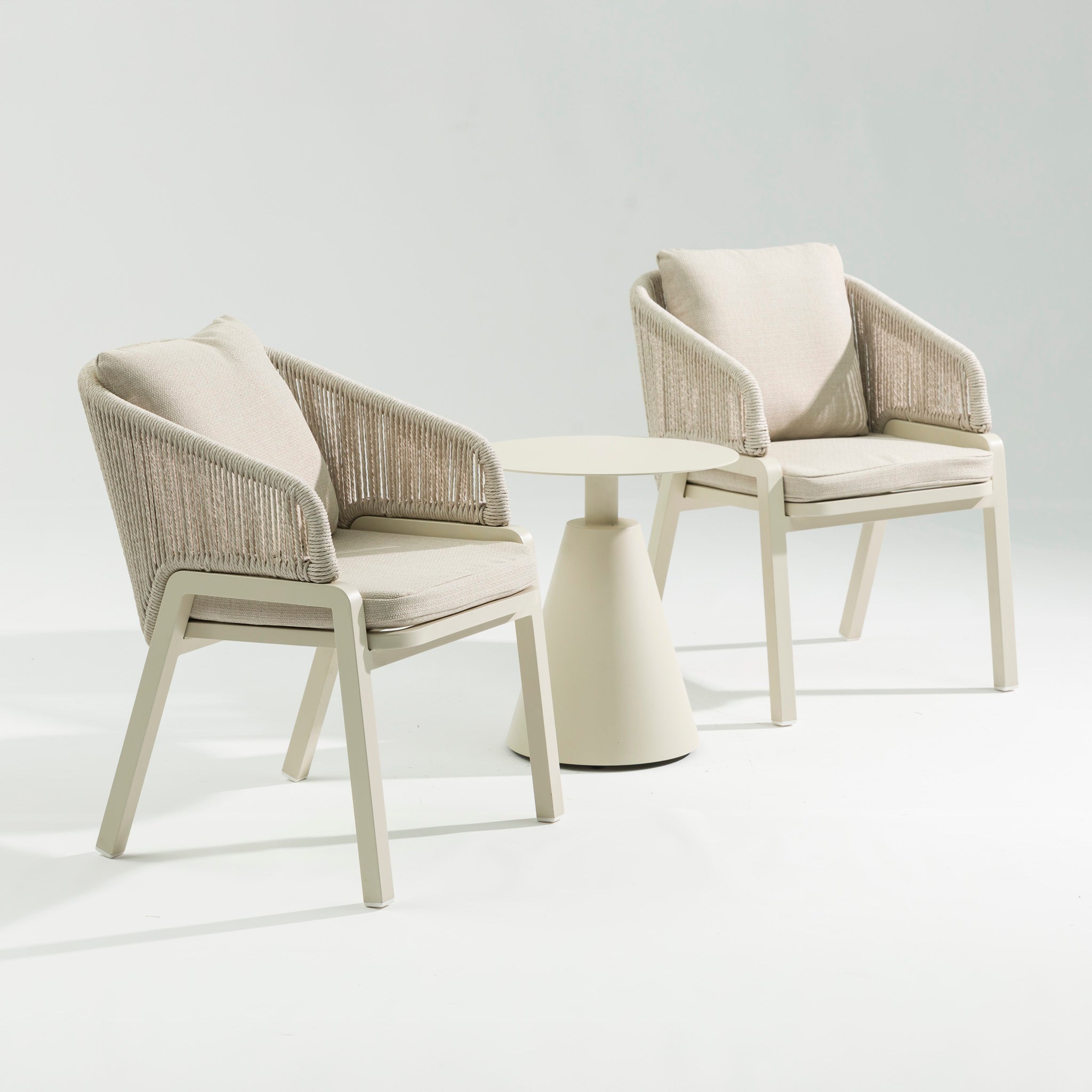 Set of 2 - Tivaro Grey Rattan Outdoor Dining Chair - Grey Cushion Outdoor Chair Kito-Core
