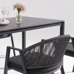 Set of 2 - Olvian Dark Grey Rattan Outdoor Dining Chair - Dark Grey Cushion Outdoor Chair Kito-Core