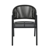 Set of 2 - Olvian Dark Grey Rattan Outdoor Dining Chair - Dark Grey Cushion Outdoor Chair Kito-Core