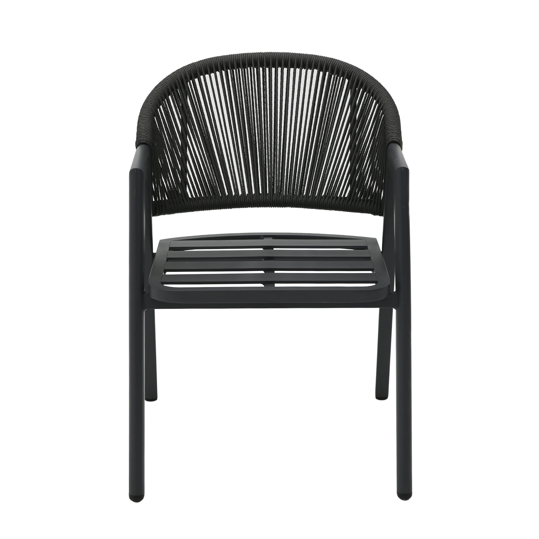 Set of 2 - Olvian Dark Grey Rattan Outdoor Dining Chair - Dark Grey Cushion Outdoor Chair Kito-Core