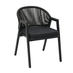 Set of 2 - Olvian Dark Grey Rattan Outdoor Dining Chair - Dark Grey Cushion Outdoor Chair Kito-Core