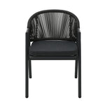 Set of 2 - Olvian Dark Grey Rattan Outdoor Dining Chair - Dark Grey Cushion Outdoor Chair Kito-Core