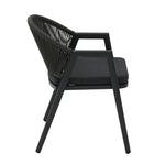 Set of 2 - Olvian Dark Grey Rattan Outdoor Dining Chair - Dark Grey Cushion Outdoor Chair Kito-Core