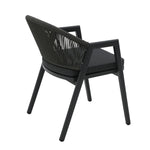 Set of 2 - Olvian Dark Grey Rattan Outdoor Dining Chair - Dark Grey Cushion Outdoor Chair Kito-Core