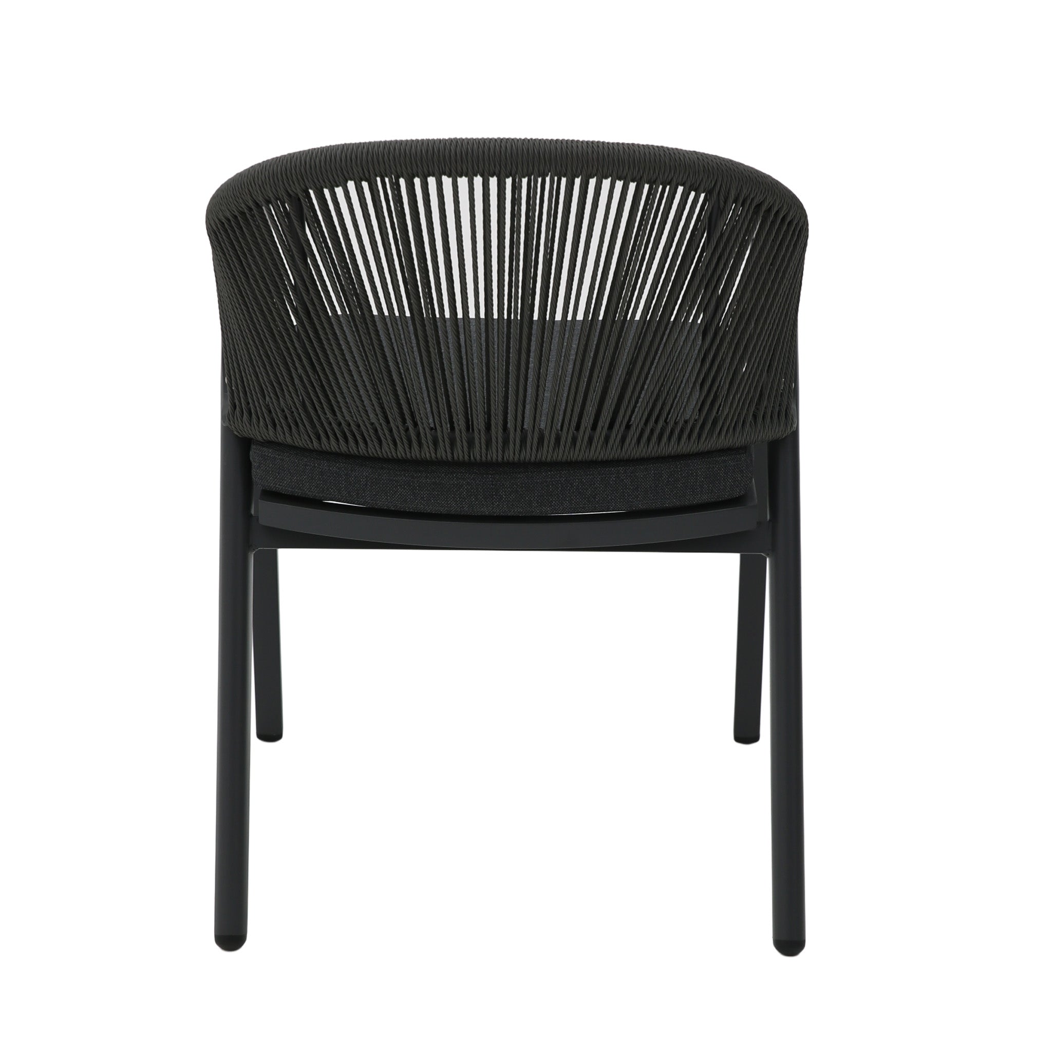 Set of 2 - Olvian Dark Grey Rattan Outdoor Dining Chair - Dark Grey Cushion Outdoor Chair Kito-Core
