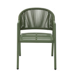 Set of 2 - Olvian Green Rattan Outdoor Dining Chair - Sand Green Cushion Outdoor Chair Kito-Core
