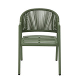 Set of 2 - Olvian Green Rattan Outdoor Dining Chair - Sand Green Cushion Outdoor Chair Kito-Core
