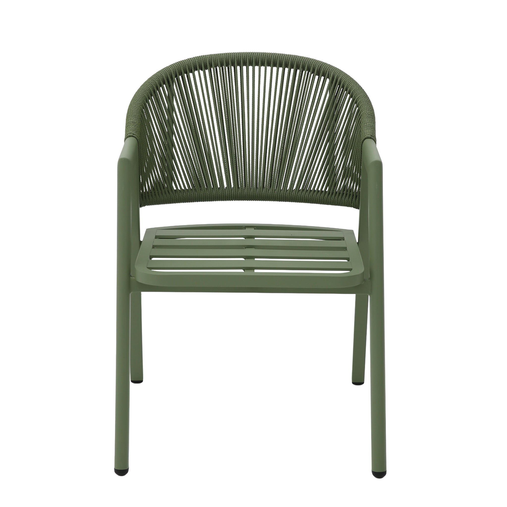 Set of 2 - Olvian Green Rattan Outdoor Dining Chair - Sand Green Cushion Outdoor Chair Kito-Core