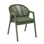 Set of 2 - Olvian Green Rattan Outdoor Dining Chair - Sand Green Cushion Outdoor Chair Kito-Core