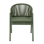 Set of 2 - Olvian Green Rattan Outdoor Dining Chair - Sand Green Cushion Outdoor Chair Kito-Core